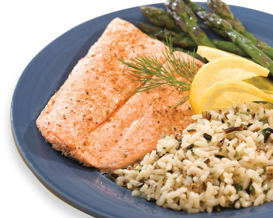 Steamed Salmon with Brown Rice
